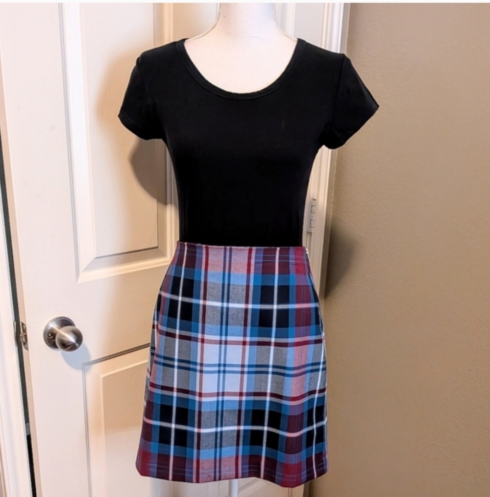 Tommy Hilfiger Tartan Mini Skirt - Black, Purple, Blue